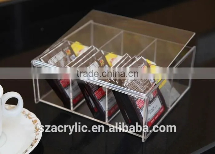 Unique high transparent acrylic tea-bag box acrylic small tea box wholesale