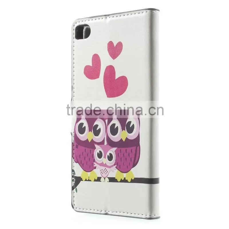 2015 fashion phone case flip leather cover case for Huawei P8,Factory wholesale for Huawei p8 wallet leather case