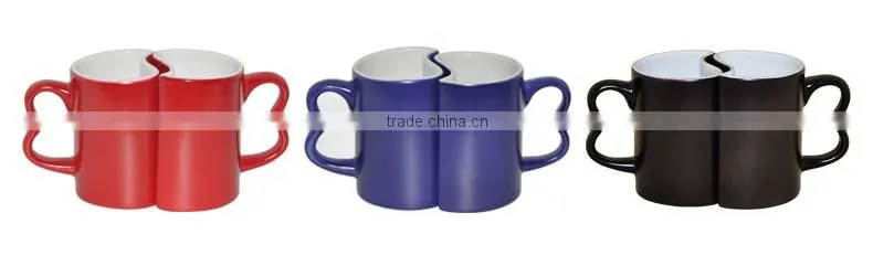 Personalized 11OZ couple cearmic mug with black color magic coffee mug for love