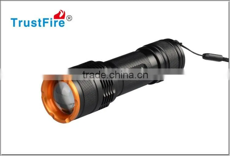 TrustFire Zoomable Flashlight Mini Aluminum powered by CREE Led Zoom Torch 1000LM focused spot light CE,FCC certification