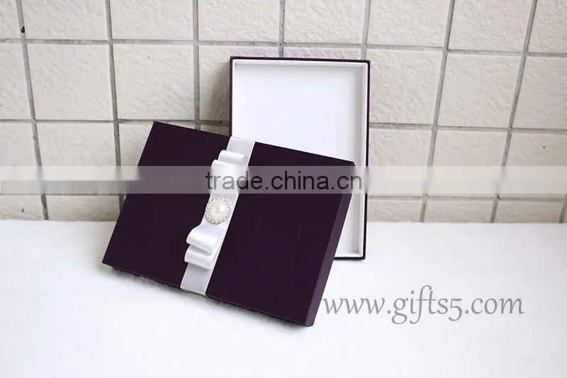 Custom Handmade Luxury Purple Wedding Gift Box for invitations