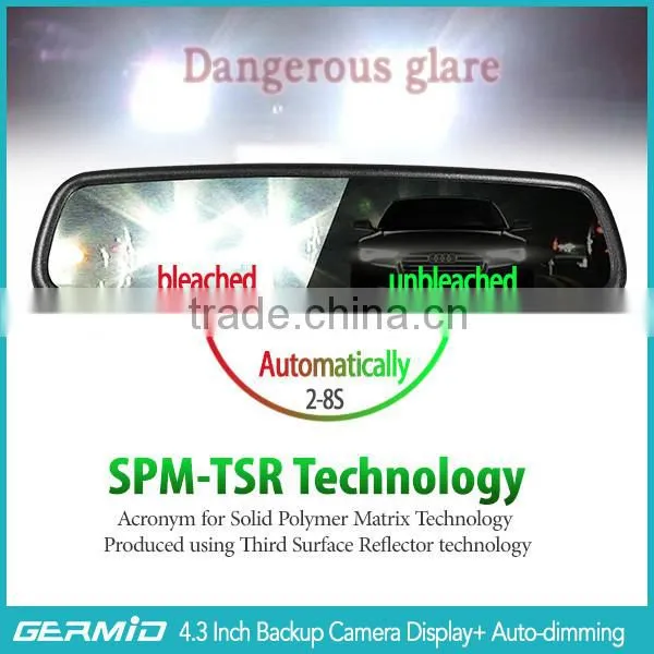 Car parking sensors system 1080p dvr rear view mirror with gps tracker and auto brightness adjustable