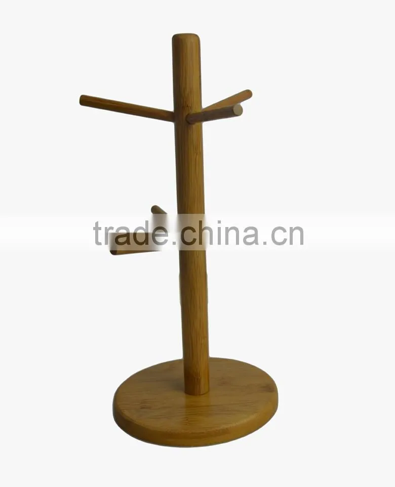 DT004/Eco-friendly Tree Shape Bamboo Jewelry Accessory Utensil Holder Stand Rack