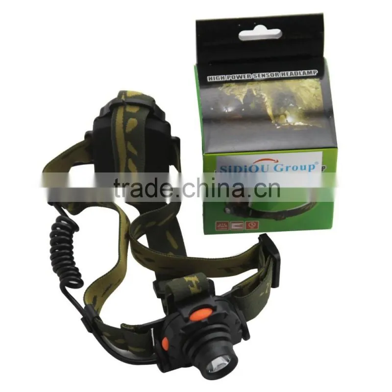 100M Distance Head Lamp 3* AAA Battery 900 Lumens LED Lamp IR Sensor Headlight Headlamp Lantern Flashlight Outdoor Camping