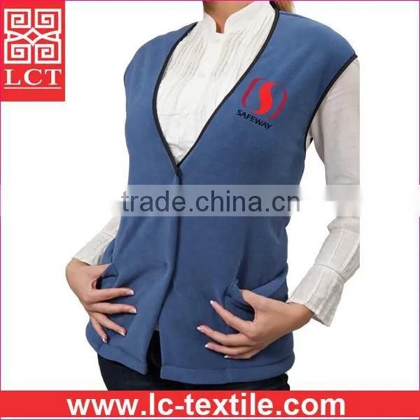 supply 2015 low profit resiliently anti-pill and supersoft Polar Fleece vest with branding embroidery(LCTU0017)