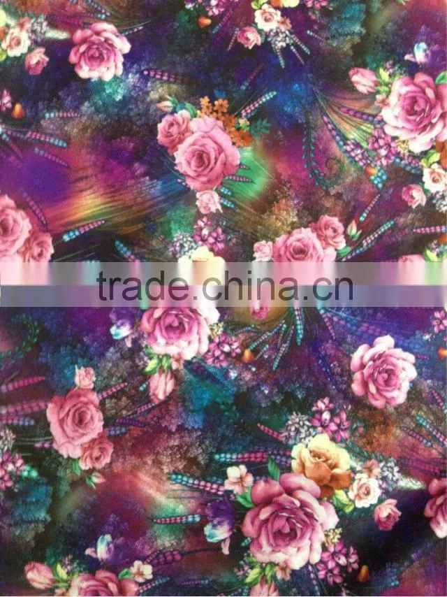 cheap printed scuba fabric flower designs