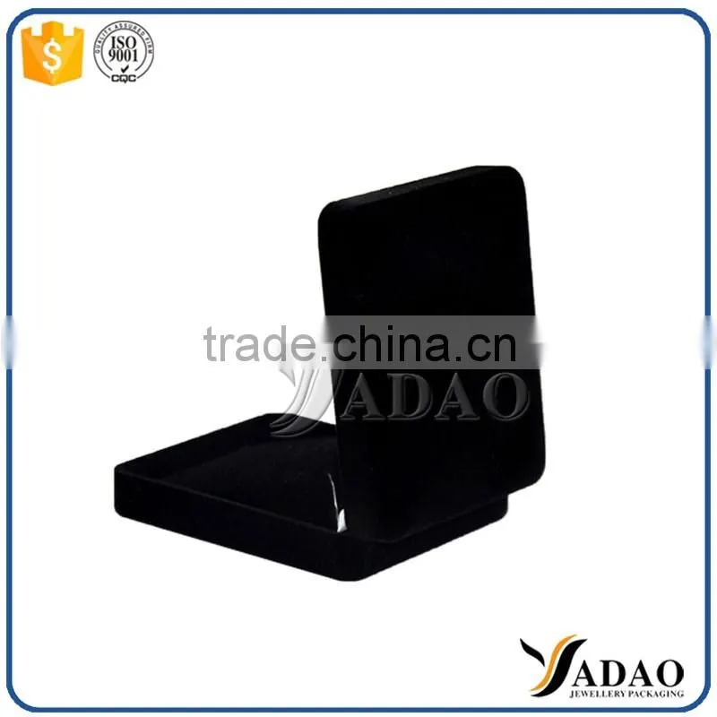Customized handmade black flocking ring box custom packaging