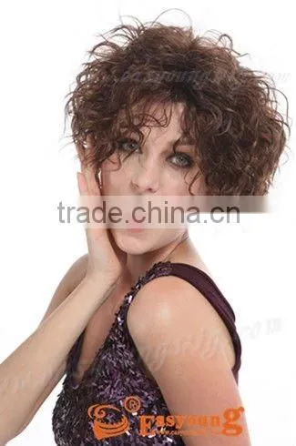 Fashion synthetic short afro curly full lace hair wigs for black women