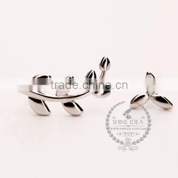 925 sterling solid silver leaf branch earring stud fashion women earring DIY jewelry 6730605