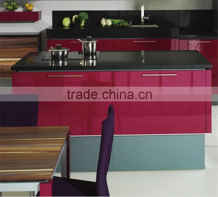 High gloss red kitchen chimney design kitchen cabinet