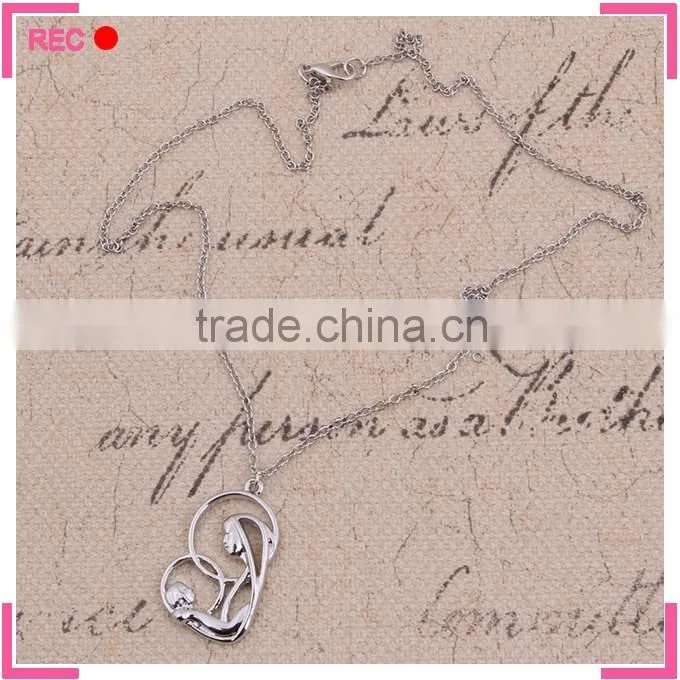 Meaningful pendant necklace for women, mom and son alloy necklace
