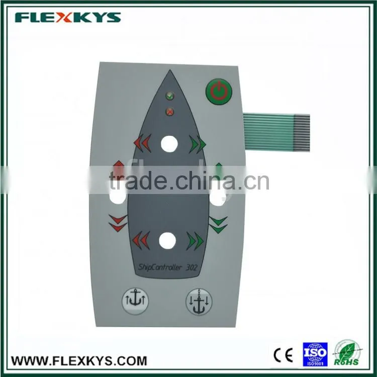 Low price new style polyester embossed led push button momentary membrane switch