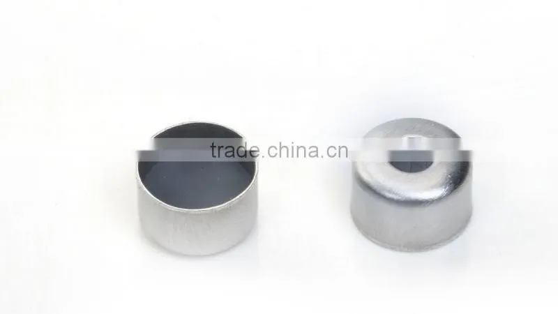 8mm crimp top sliver aluminum caps for glass cartridges in silver or gold color
