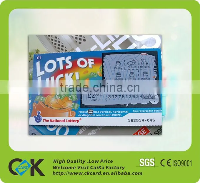 top grade customized lottery ticket from China golden manufacturer