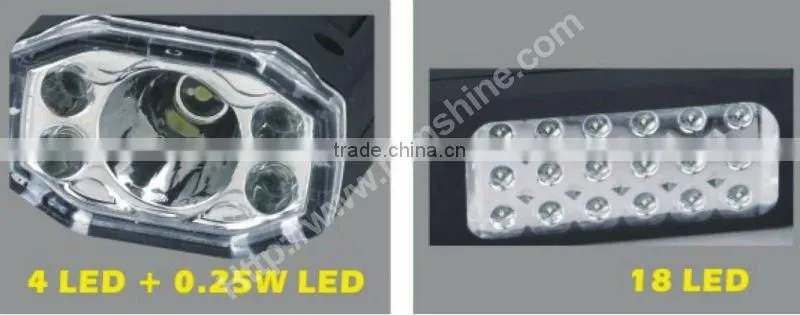recharge 15+4led work light for truck with multi-function solar Hand shake
