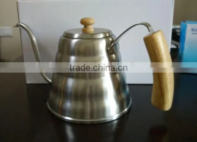 Pour Over Coffee Kettle Hand Drip Kettle Premium Stainless Steel Gooseneck Tea Kettle Wooden Ergonomic Handle