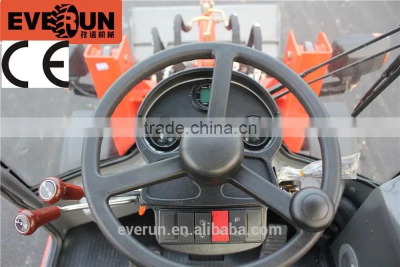Everun ER08 hydraulic driving small wheel loader zl08 CE certificated with standard bucket