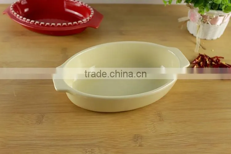 China factory supplier custom ceramic cookware oval casserole