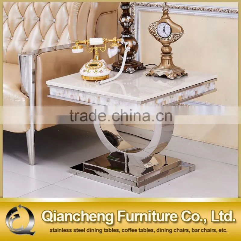 Modern dining table sets marble cheap side table with metal