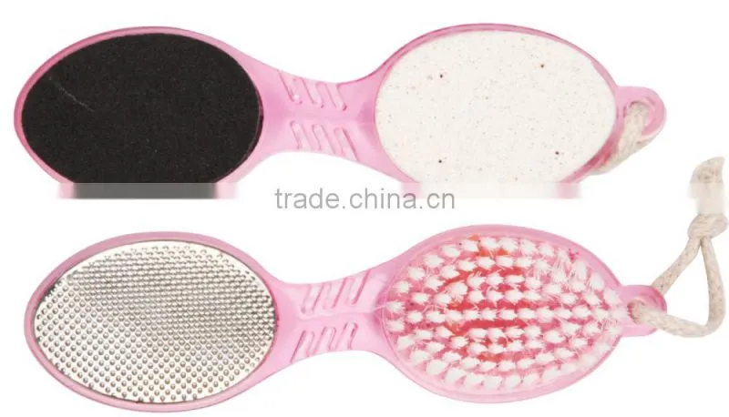 4 ways Foot Brush,plastic handle pumice btush with callus remover