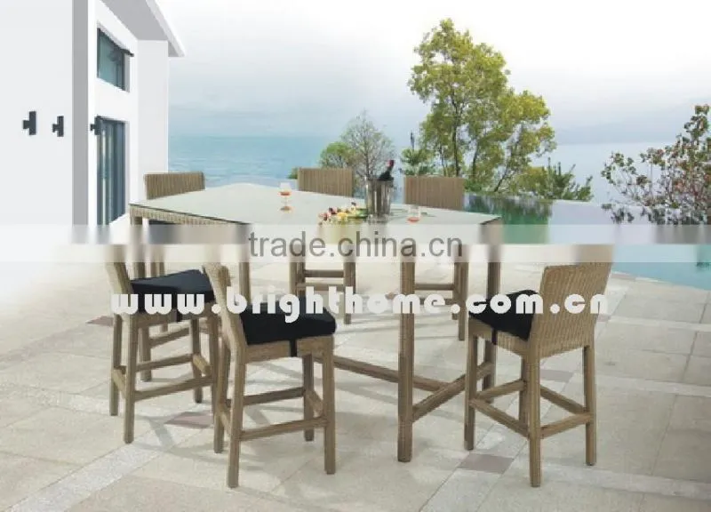 High Reclining Bar Chair with Footrest and Cushion