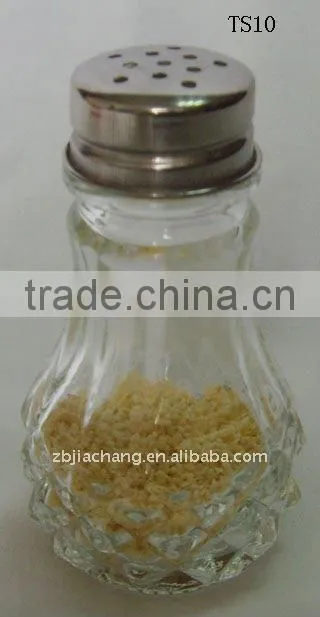 2016 new design unique mini bell shape glass cruet jar with metal lid