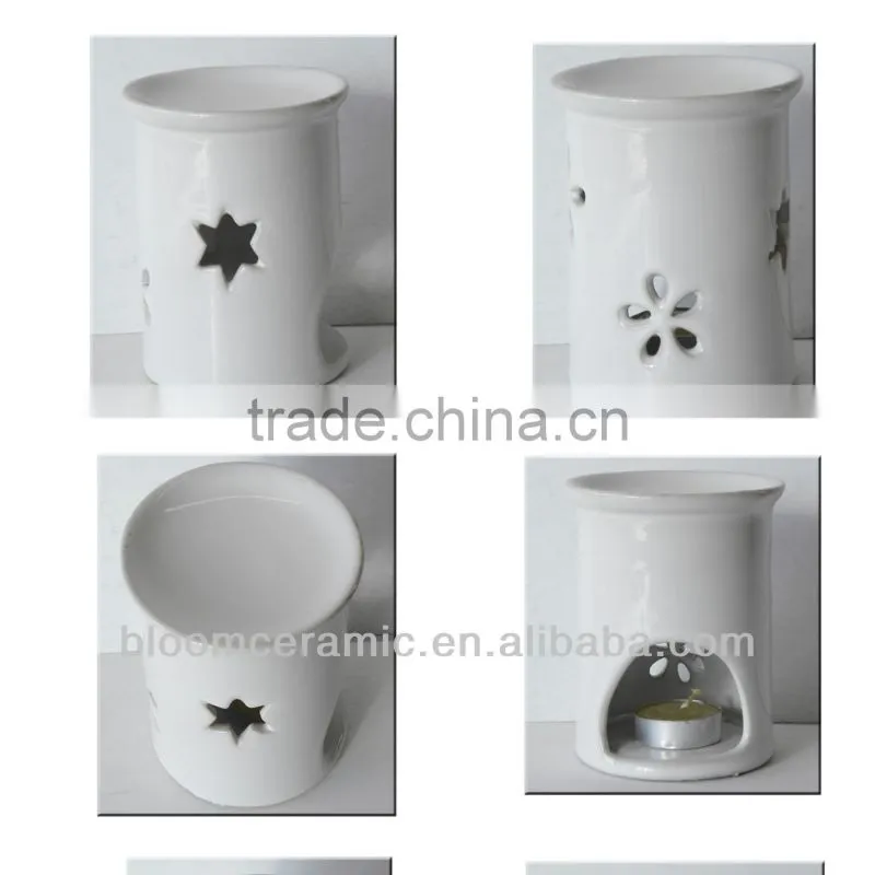 Porcelain cylindrical decorate oil burner