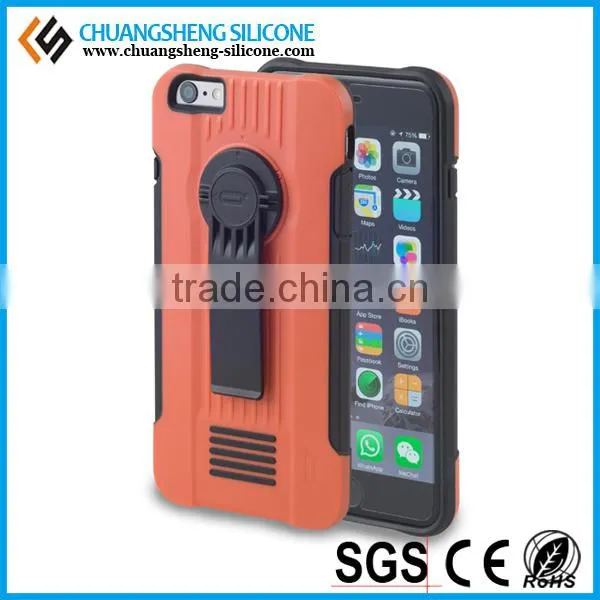 Plastic PC+Silicone phone protective phone cases with Stand Cases