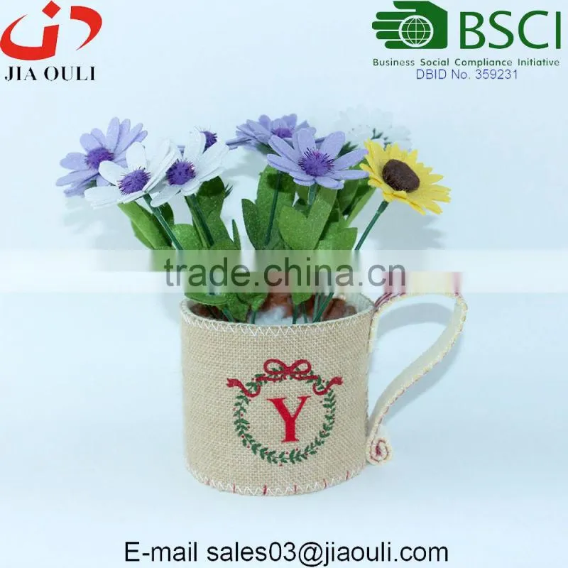 Embossed/ dimple design glazed white Ceramic garden pots and planters