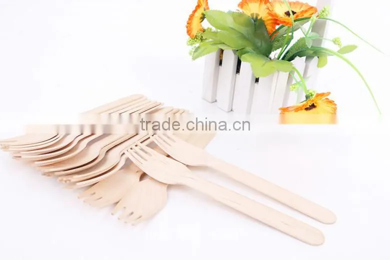Manufacture 24pcs disposable wooden forks/knife/spoon