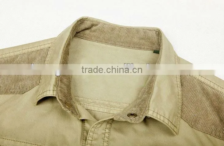Men's spring & summer 100% cotton breathable short-sleeved tactical shirts