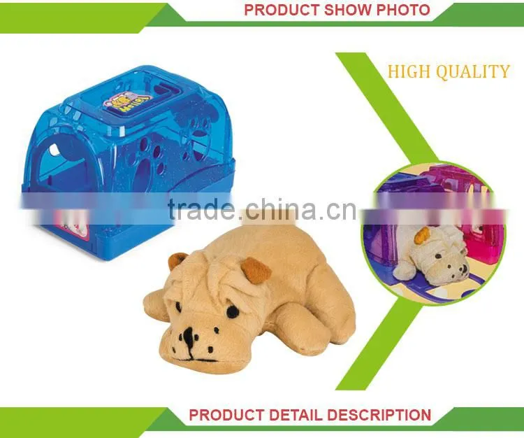 Latest kids play plastic cage cartoon set lovely squeaky dog toy