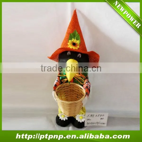 Harwest scarecrow with bamboo pot for holloween decoration