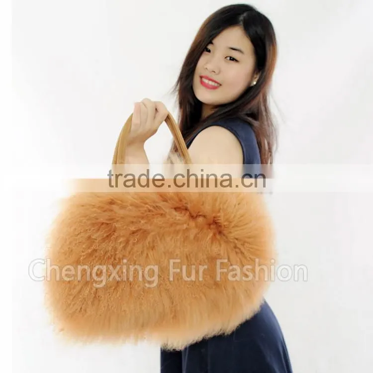 CX-H-24E Real Tibetan Lamb Fur Fashion Bags Ladies Handbags