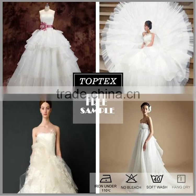 wholesale multicolor 100% nylon organza fabric for wedding