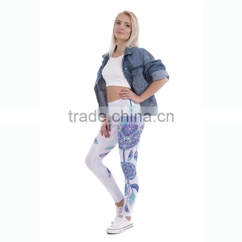 2017 3D Women Printed Leggings Round Fashion sexy design Skinny Leggings