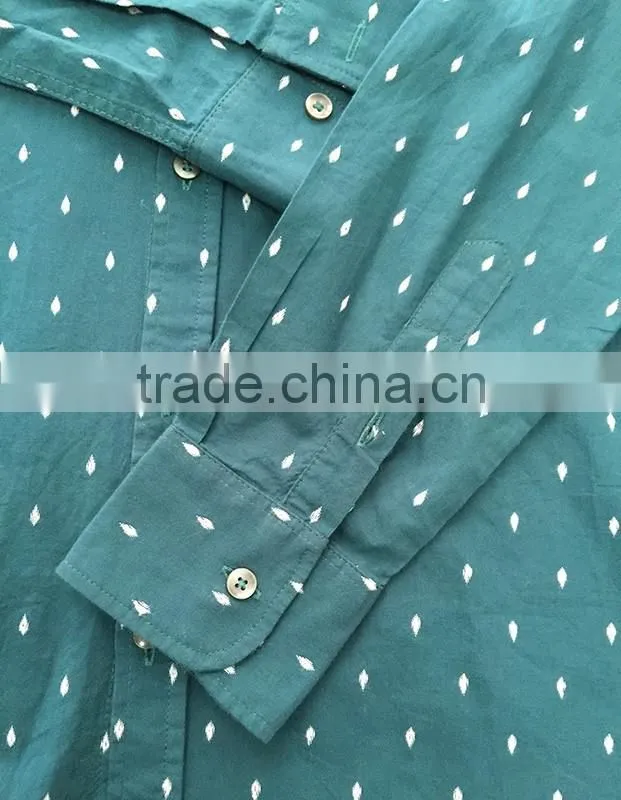 long sleeve shirt fashion dot casual man green shirts
