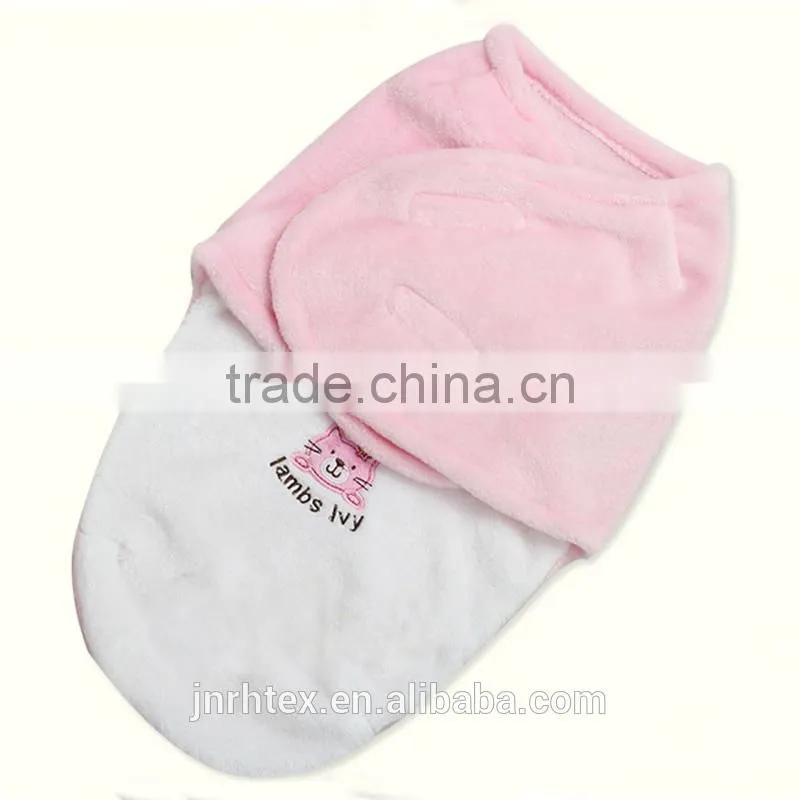 Trade assurance embroidered combed cotton baby swaddle wrap/wholesale organic swaddle blanket