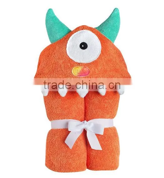 Trade assurance applique animal baby hooded towel fabric cotton/custom terry baby towel with hood for bath