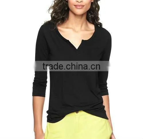 WOMENS LONG SLEEVE V NECK T SHIRT