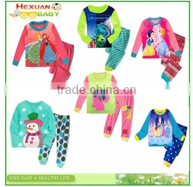 100% cotton long sleeve comfortable baby sleepwear, baby pajamas