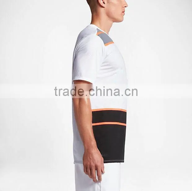 2017 New design dry polyester cotton short sleeves tennis t-shirt mens sport t shirt