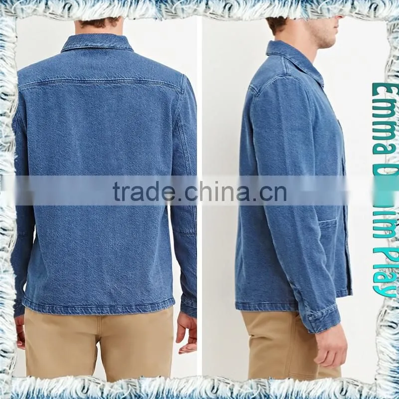 Classic Denim 3 Pockets Mens Jackets Medium Blue