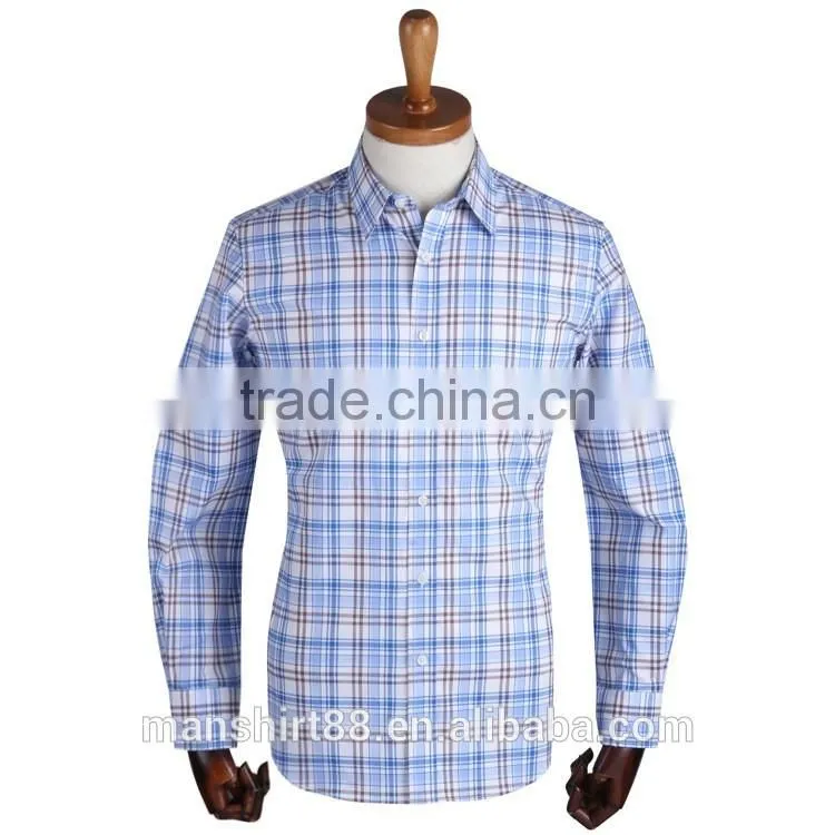 Latest nice checked causal sport shirt 100% cotton men shirt