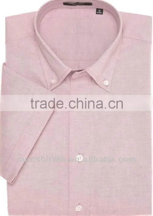 2017 button down collar short sleeve oxford work shirt for men