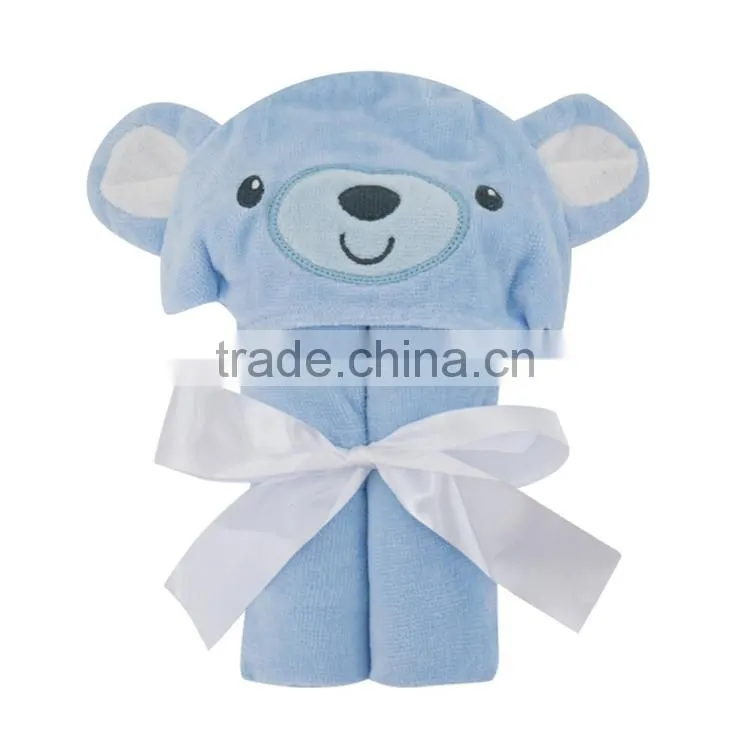 Newborn Baby Blanket Bath Towel Bathrobe Cute Animals Hat Cotton Baby Security Blanket