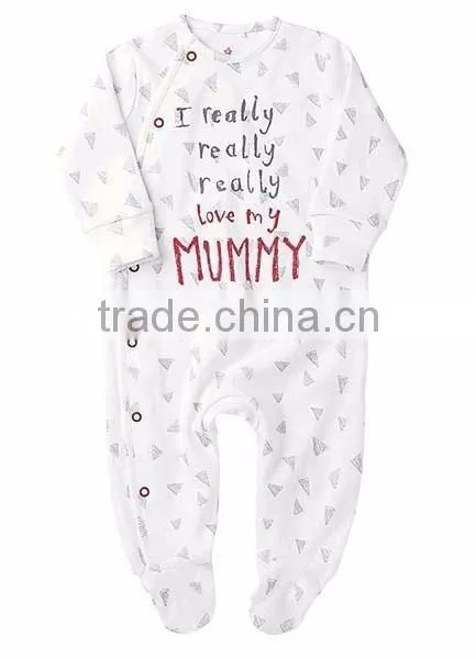 autumn letter full printed footbinding baby romper