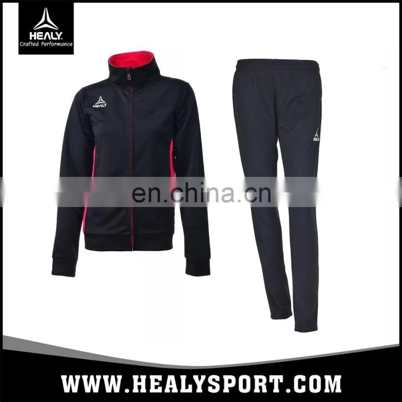 Healy sportswear training sets soccer football navy blue tracksuit slim men