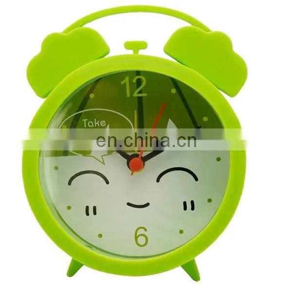(S1411) twin bell home decoration round unique silicone alarm clock