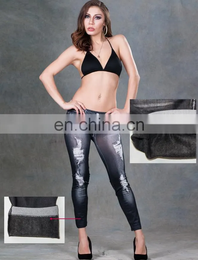Hot selling factory price women winter jeans leggings